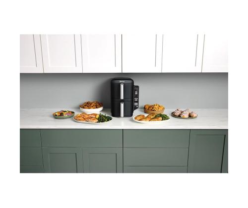 Ninja Double Stack 7.6 L, 2470 W, must - Kuumaõhufritüür