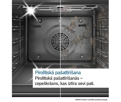 Bosch Seeria 8, 71 L, pürolüütiline puhastus, must - Integreeritav ahi