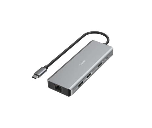 Hama CONNECT2Media, USB-C Hub, 9 porti, 100 W, hall - Sülearvutidokk