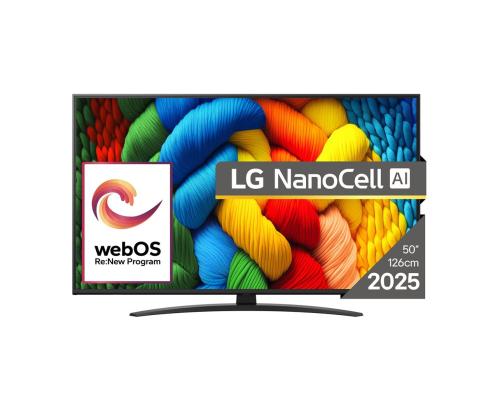 LG NANO81 AI, 50'', LED LCD, NanoCell, must - Teler