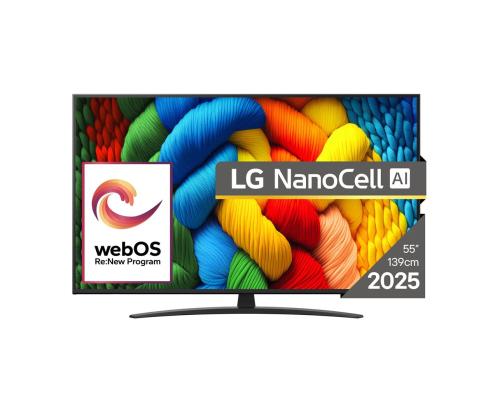 LG NANO81 AI, 55'', LED LCD, NanoCell, must - Teler
