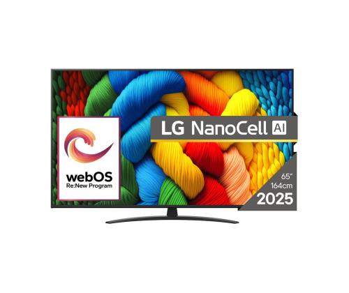 LG NANO81 AI, 65'', LED LCD, NanoCell, must - Teler