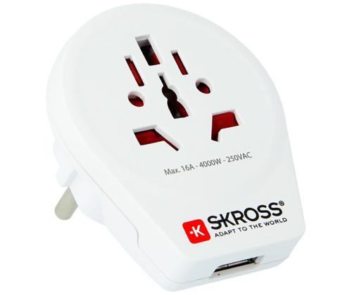 Reisiadapter World to Europe USB SKROSS
