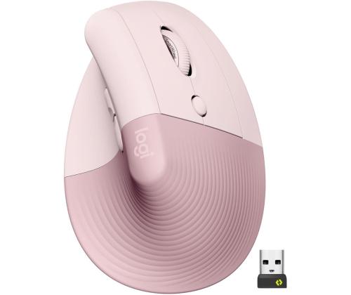 Logitech Lift Vertical Ergonomic Mouse, vaikne, roosa - Juhtmevaba optiline hiir