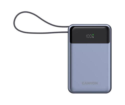 Canyon OnPower PB-600, 20000 mAh, USB-A, USB-C, must/hõbe - Powerbank