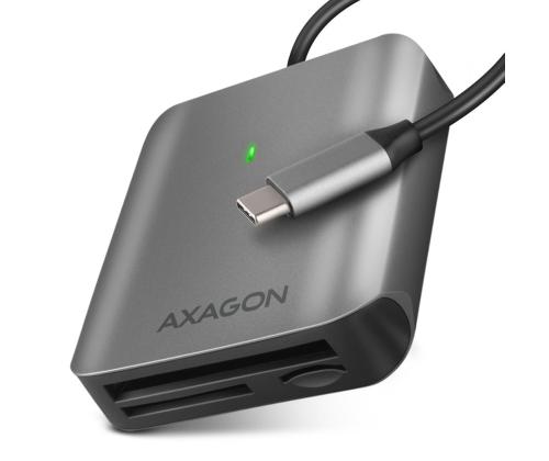 AXAGON CRE-S3C SuperSpeed USB-C UHS-II Reader, tumehall - Mälukaardilugeja