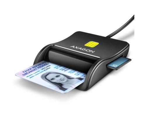 AXAGON CRE-SM3SD, USB-A, mälukaardilugeja, must - ID-kaardilugeja
