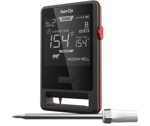 HerQs Pin PRO, must - Nutikas küpsetustermomeeter