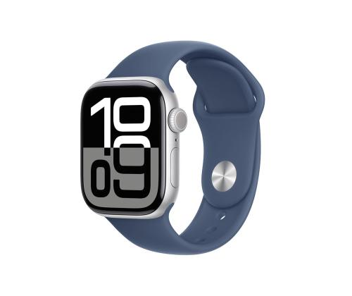 Apple Watch Series 10 GPS + Cellular, 46 mm, sport band, M/L, hõbe alumiinium / sinine - Nutikell