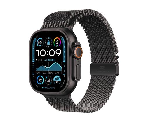 Apple Watch Ultra 2, 49 mm, Titanium Milanese Loop, Large, must titaan / must - Nutikell