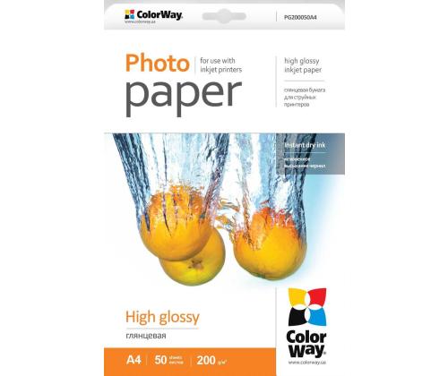 ColorWay High Glossy Photo Paper, 50 lehte, A4, 200 g/m² - Fotopaber