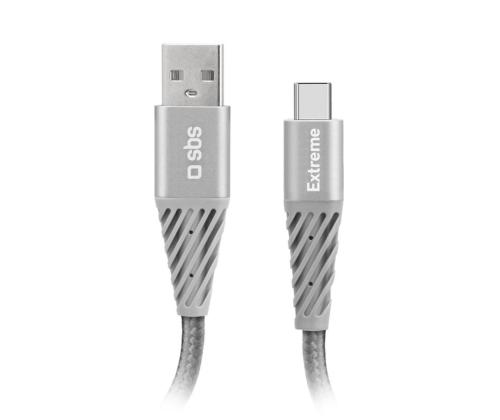 SBS Extreme Charging Cable, USB-A - USB-C, 1,5 m, hall - Kaabel