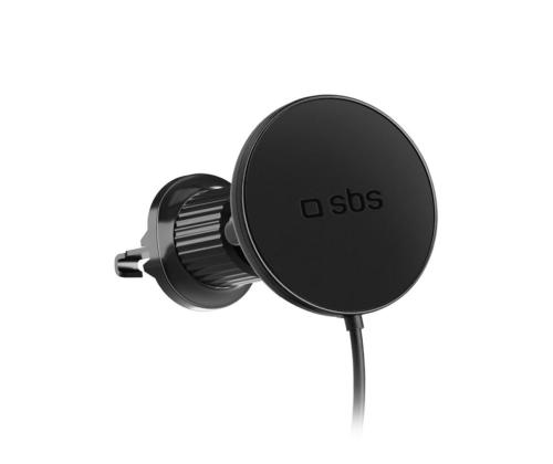 SBS 15W Car Holder, Magsafe, ventilaatorikinnitus, must - Juhtmevaba autolaadija