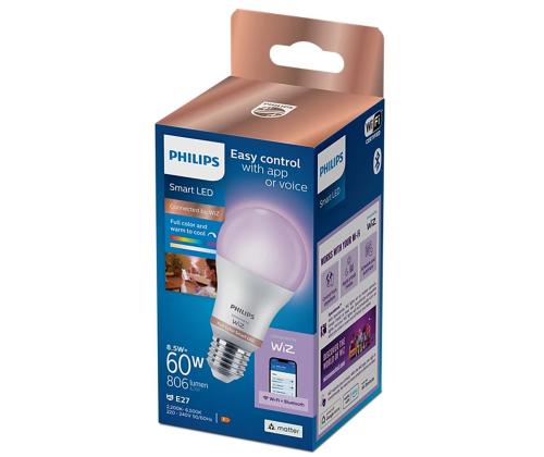 Philips WiZ LED Smart Bulb, 60 W, E27, RGB - Nutivalgusti