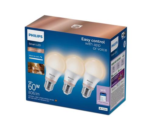 Philips Wiz Smart LED Bulb, E27, 3 tk, valge - LED valgusti