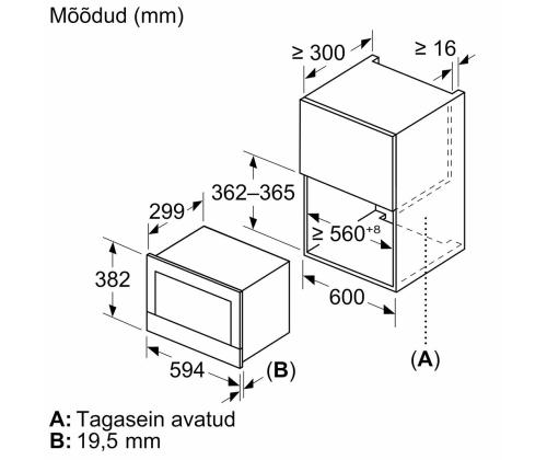 Bosch, Seeria 8, must - Integreeritav mikrolaineahi