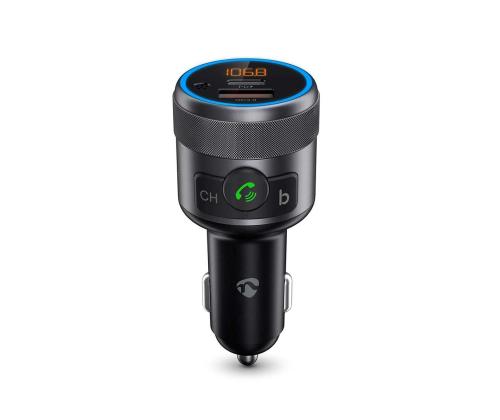 Nedis Car FM Transmitter, must - FM saatja