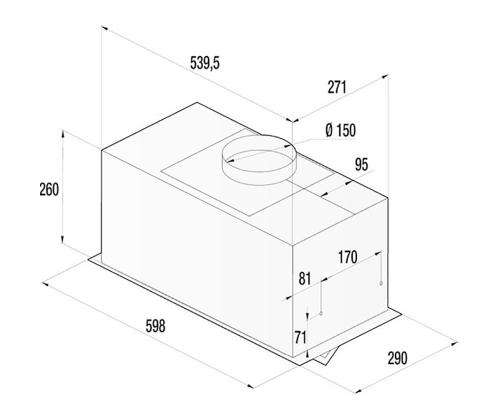 Hisense, 650 m³/h, laius 60 cm, must - Integreeritav õhupuhasti