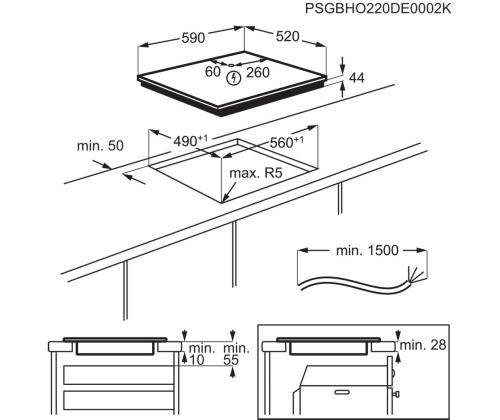 Electrolux 600 Seeria SaphirMatt, Hob2Hood, laius 59 cm, raamita, must - Integreeritav induktsioonpliidiplaat