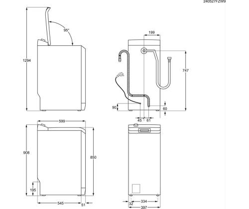 Electrolux, 6 kg, sügavus 60 cm, 1200 p/min - Pealtlaetav pesumasin