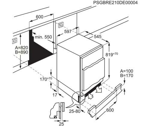 Electrolux, 110 L, kõrgus 82 cm - Integreeritav külmik