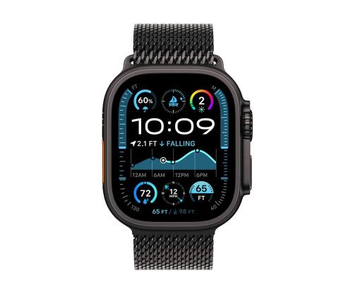 Apple Watch Ultra 2, 49 mm, Titanium Milanese Loop, Large, must titaan / must - Nutikell