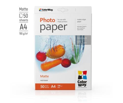 ColorWay A4, 190 g/m², 50 lehte, matt - Fotopaber