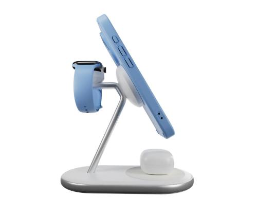 Puro Mag Station 3-in-1 Charging Stand, MagSafe, Qi2, valge - Juhtmevaba laadija