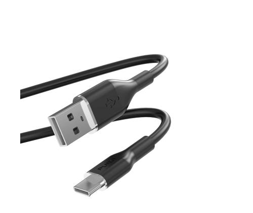 Puro Soft, USB-A / USB-C, 1,5 m, must - Kaabel