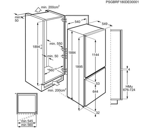 AEG, 269 L, kõrgus 189 cm - Integreeritav külmik