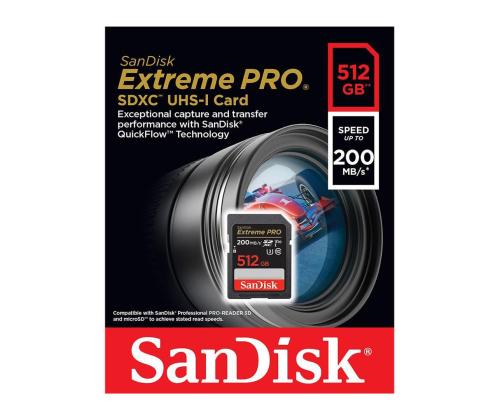 SanDisk Extreme Pro, UHS-I, SDXC, 512 GB, must - Mälukaart