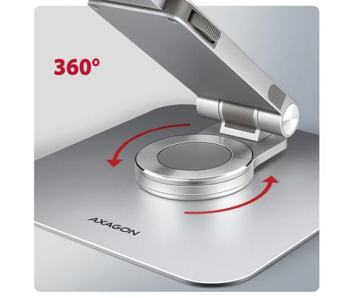 Axagon STND-LR, 10''-16", 360°, alumiinium - Sülearvuti alus