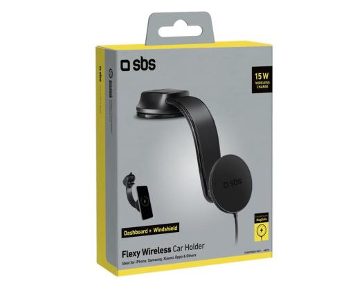 SBS 15W Car Holder, Magsafe, must - Juhtmevaba autolaadija