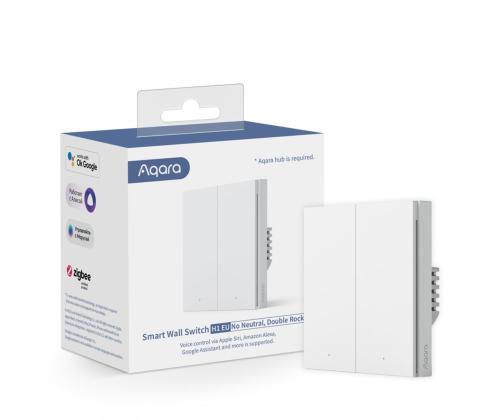 Aqara Smart Wall Switch H1, ilma neutraalita, 2 lülitit - Nutikas seinalüliti