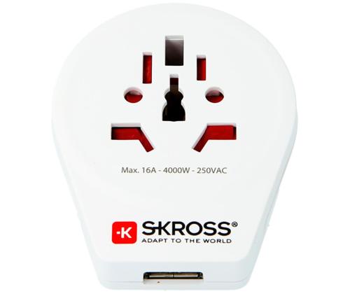 Reisiadapter World to Europe USB SKROSS