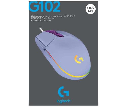 Logitech G102 LightSync, lilla - Juhtmega optiline hiir