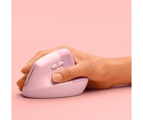 Logitech Lift Vertical Ergonomic Mouse, vaikne, roosa - Juhtmevaba optiline hiir