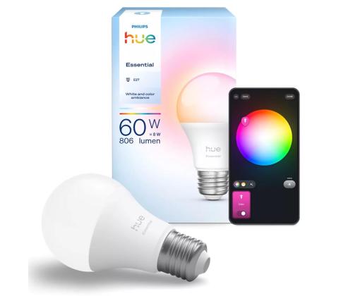 Philips Hue Essential A60, Full Color, E27, valge - Nutivalgusti