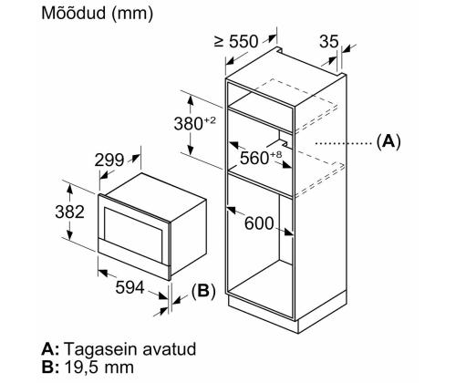 Bosch, Seeria 8, must - Integreeritav mikrolaineahi