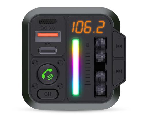 Nedis Car FM Transmitter Fixed, must - FM saatja