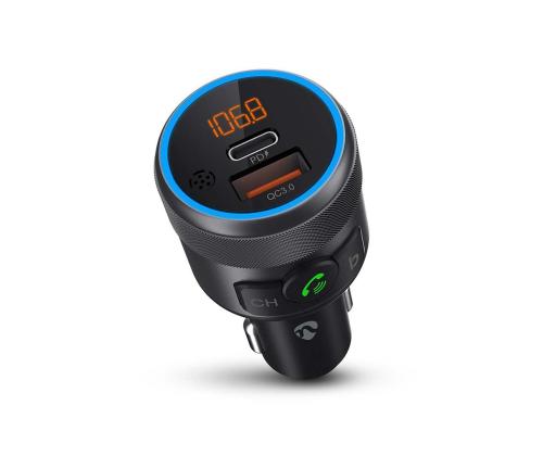 Nedis Car FM Transmitter, must - FM saatja