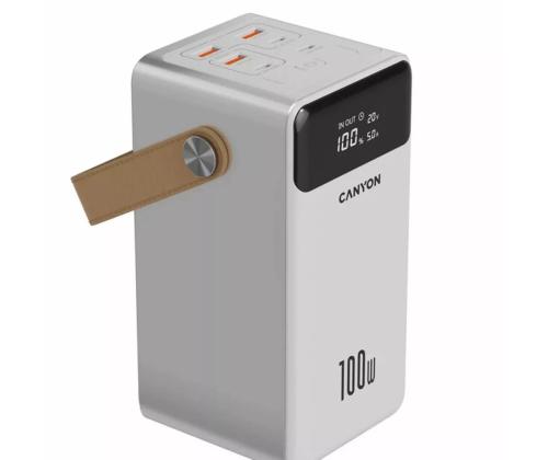 Canyon OnPower 610, 60 000 mAh, 100 W, USB-A, USB-C, valge - Akupank
