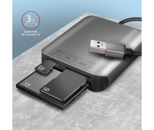 AXAGON CRE-S3 SuperSpeed USB-A UHS-II Reader, tumehall - Mälukaardilugeja