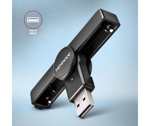 AXAGON CRE-SMPA, USB-A, must - ID-kaardilugeja