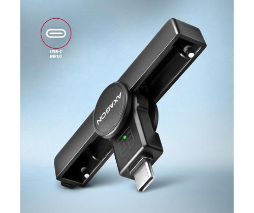 AXAGON CRE-SMPC, USB-C, must - ID-kaardilugeja