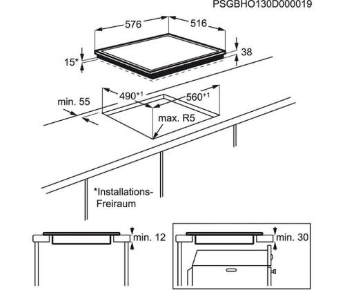 Electrolux, laius 57,6 cm, terasraamiga, must - Integreeritav keraamiline pliidiplaat