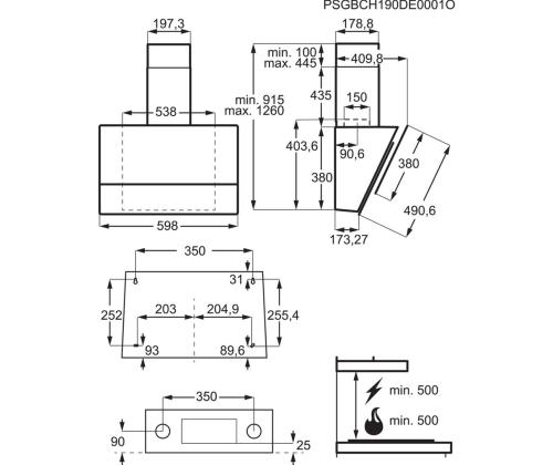 Electrolux, 600 m³/h, laius 59,8 cm, must - Õhupuhasti