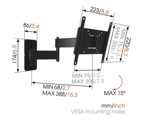 Teleri seinakinnitus Vogel's MA2040 (19-40")