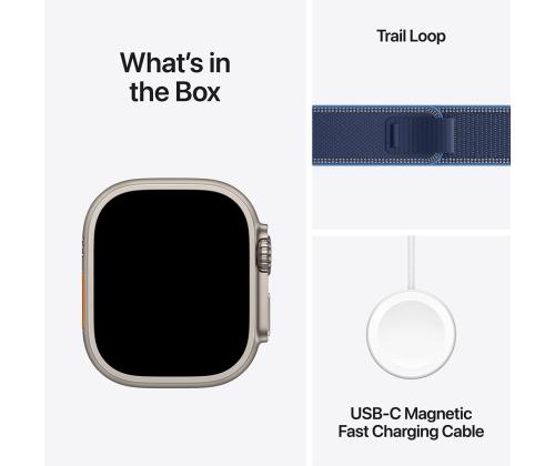 Apple Watch Ultra 3, 49 mm, Trail Loop, S/M, titaan / sinine - Nutikell