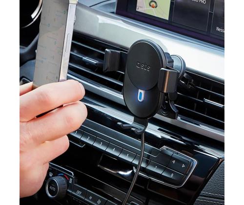 SBS, 10 W, must - Juhtmevaba laadija / telefonihoidja autosse